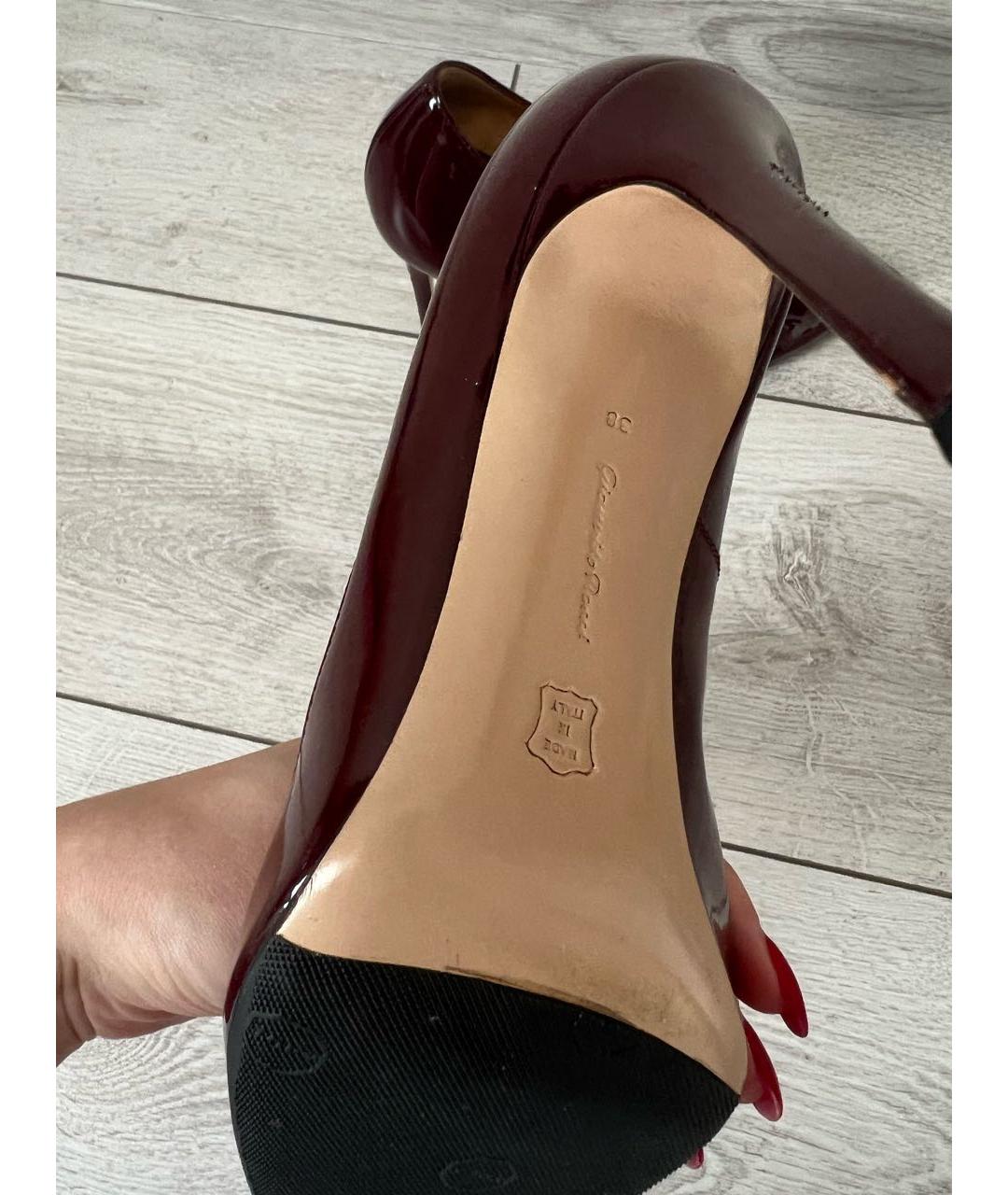 GIANVITO ROSSI Бордовые туфли из лакированной кожи, фото 4