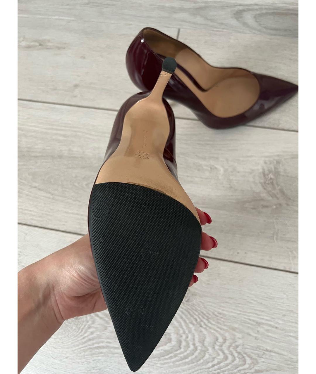 GIANVITO ROSSI Бордовые туфли из лакированной кожи, фото 3