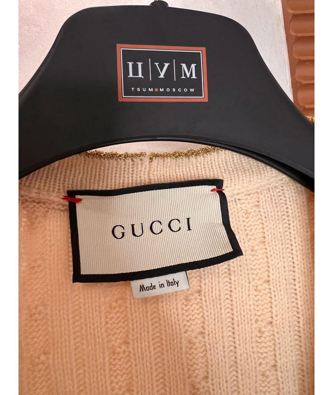 GUCCI Бежевый шерстяной кардиган, фото 5