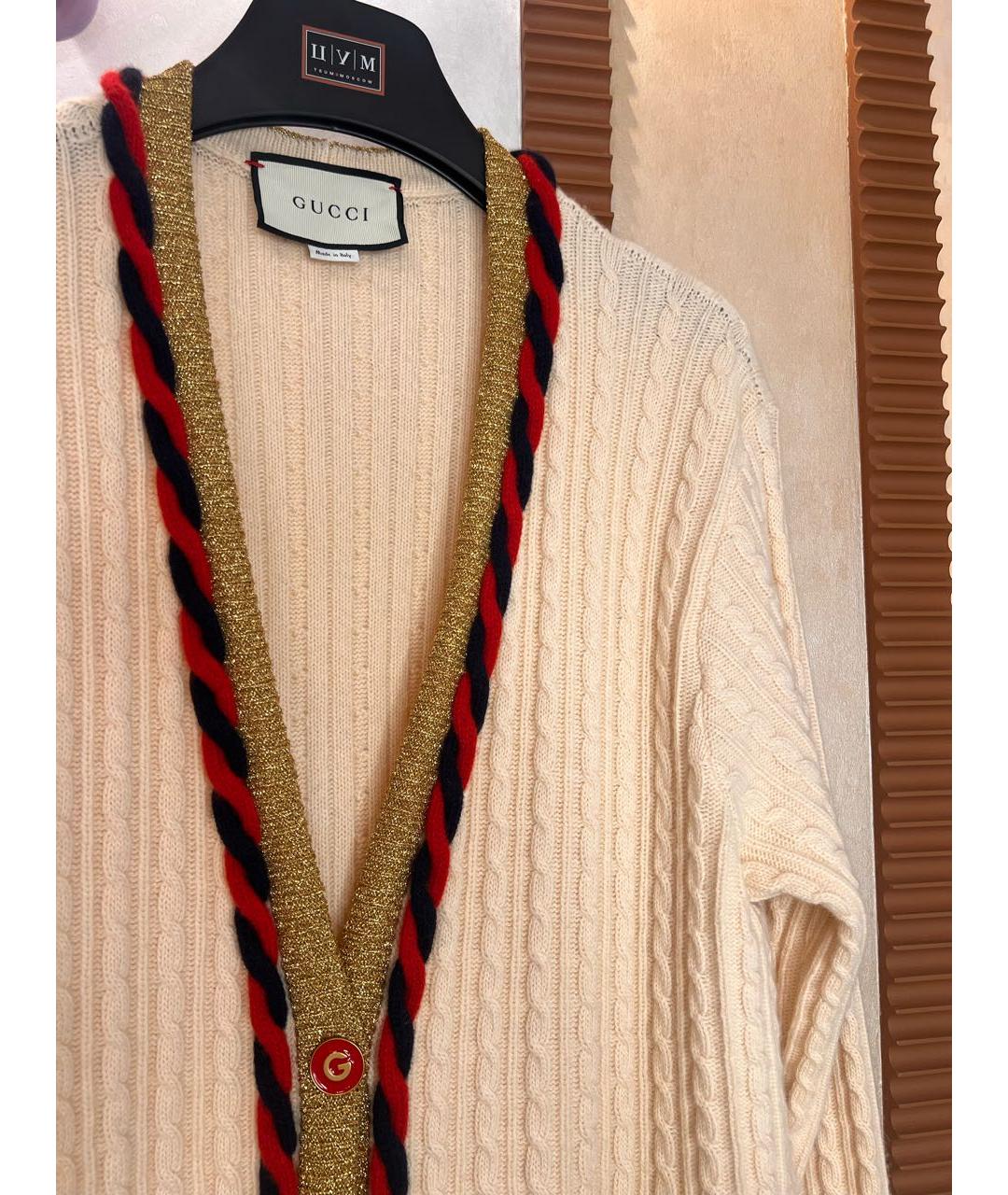 GUCCI Бежевый шерстяной кардиган, фото 4
