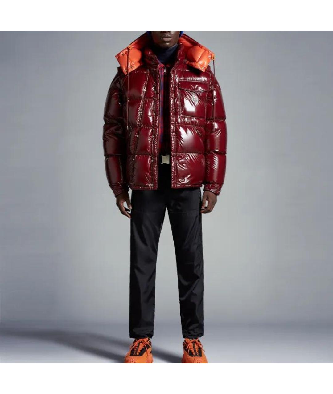 MONCLER Бордовый пуховик, фото 5