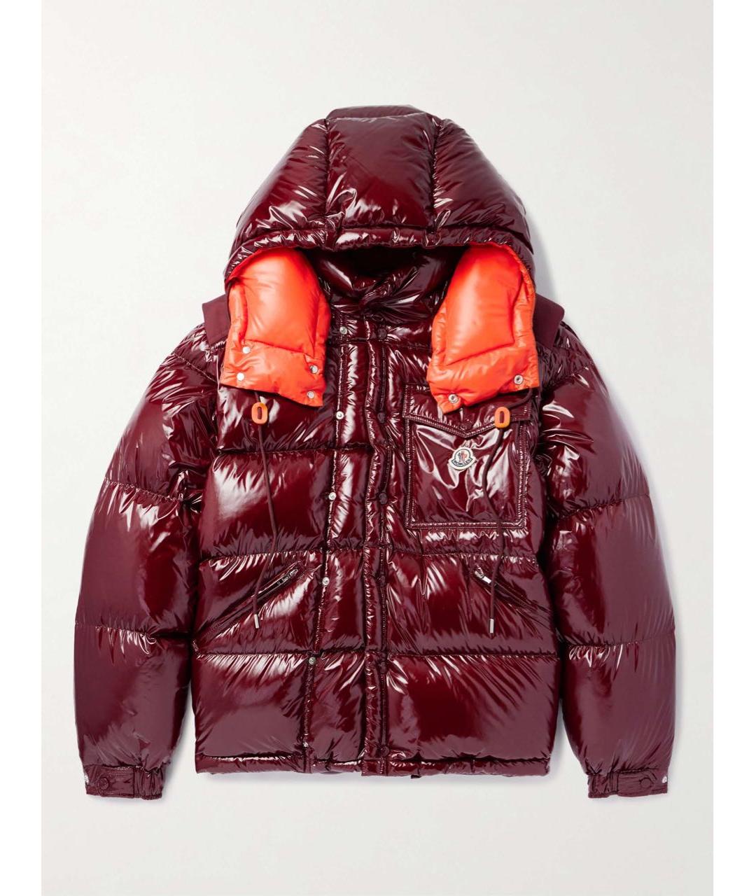 MONCLER Бордовый пуховик, фото 6