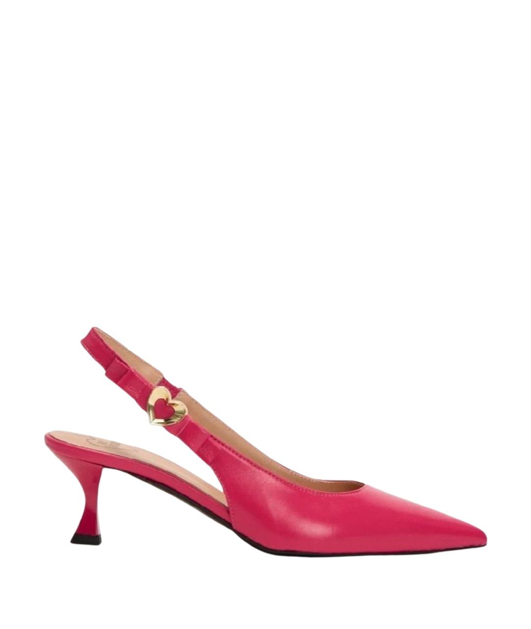 LOVE MOSCHINO Фуксия кожаные туфли, фото 1