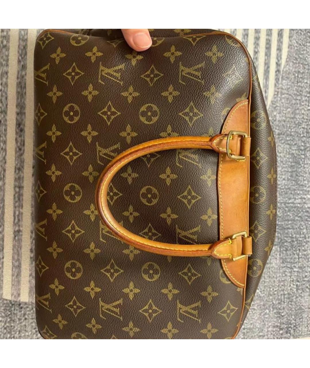 LOUIS VUITTON Коричневая кожаная сумка с короткими ручками, фото 5