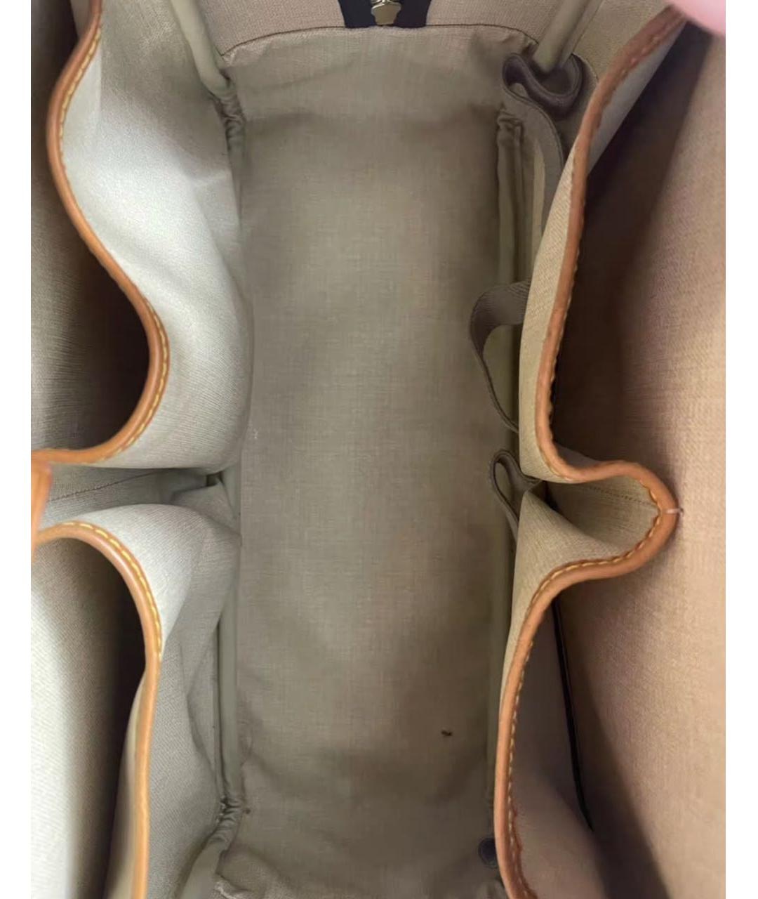 LOUIS VUITTON Коричневая кожаная сумка с короткими ручками, фото 2