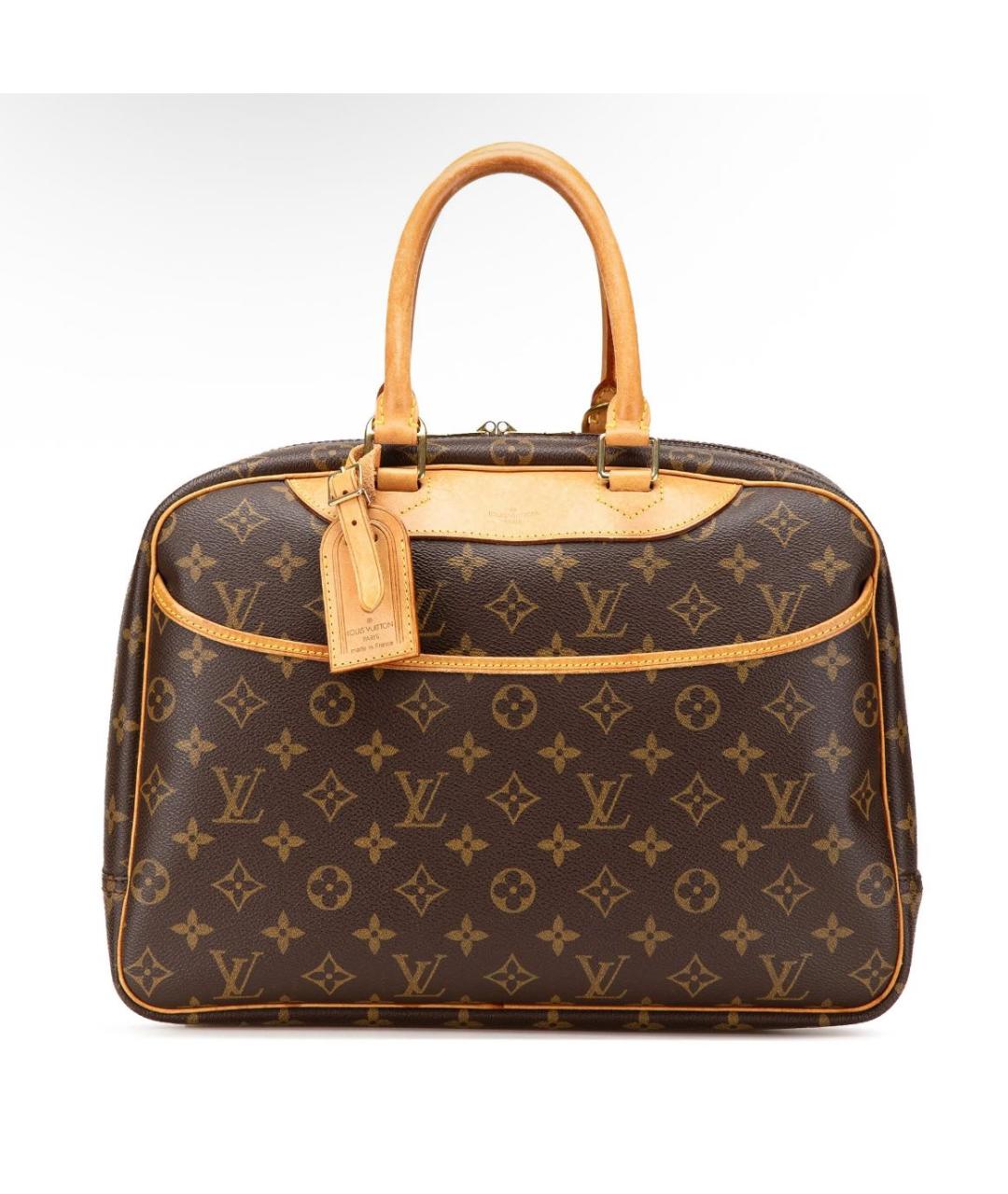 LOUIS VUITTON Коричневая кожаная сумка с короткими ручками, фото 1