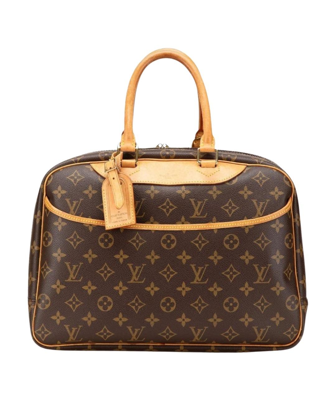 LOUIS VUITTON Коричневая кожаная сумка с короткими ручками, фото 6