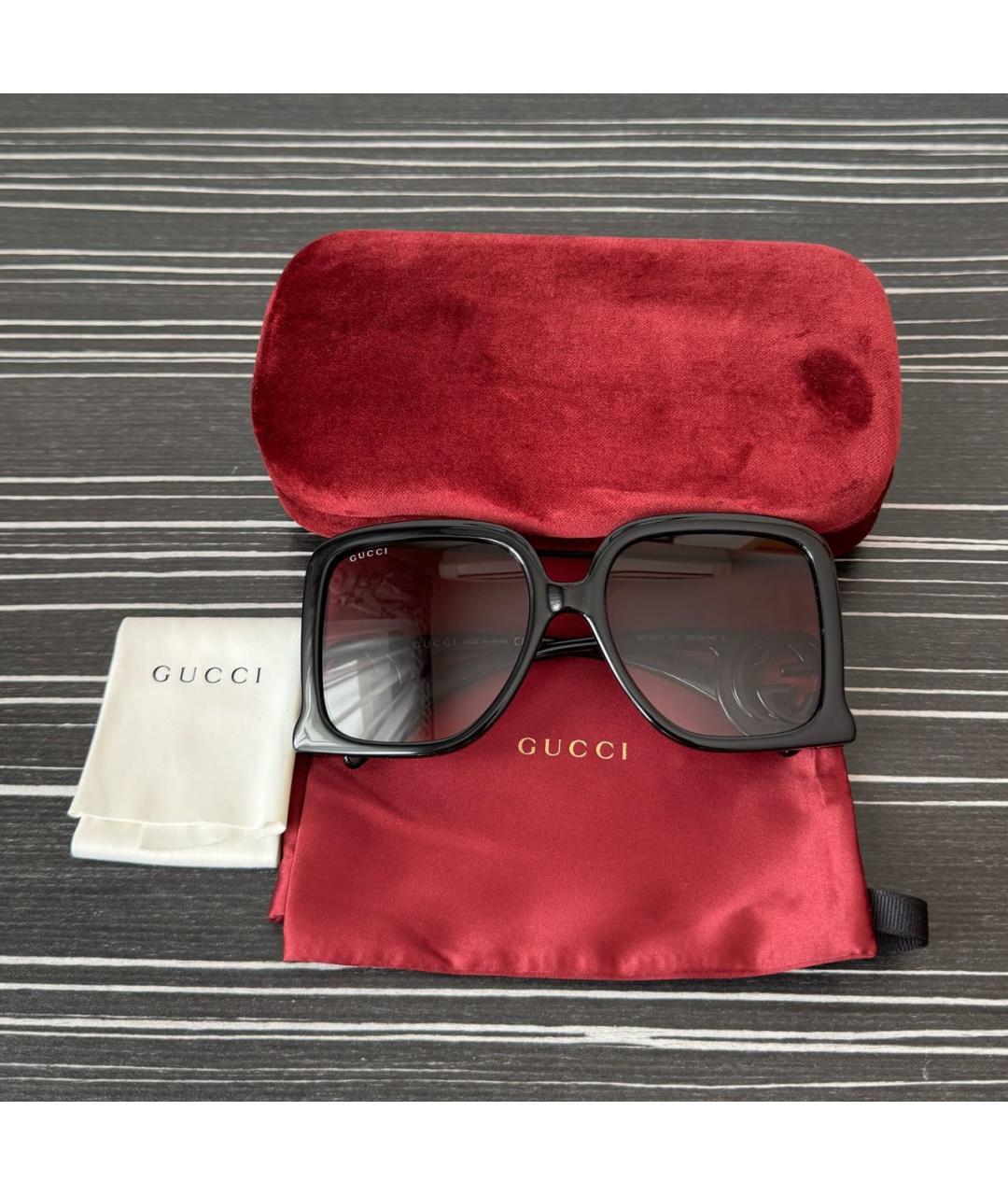 GUCCI Черные пластиковые солнцезащитные очки, фото 4