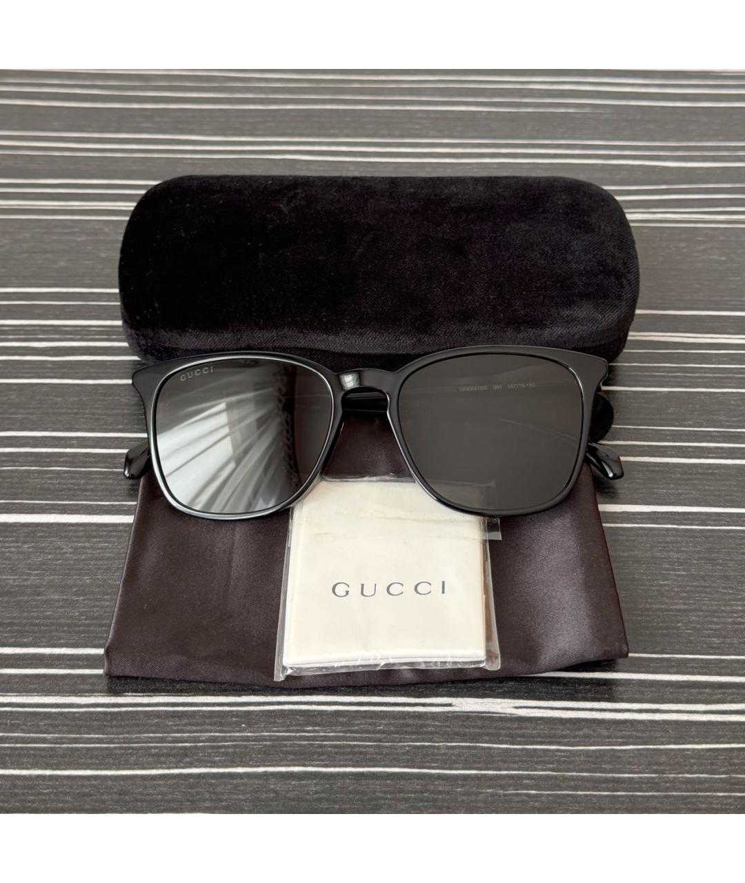 GUCCI Черные пластиковые солнцезащитные очки, фото 4