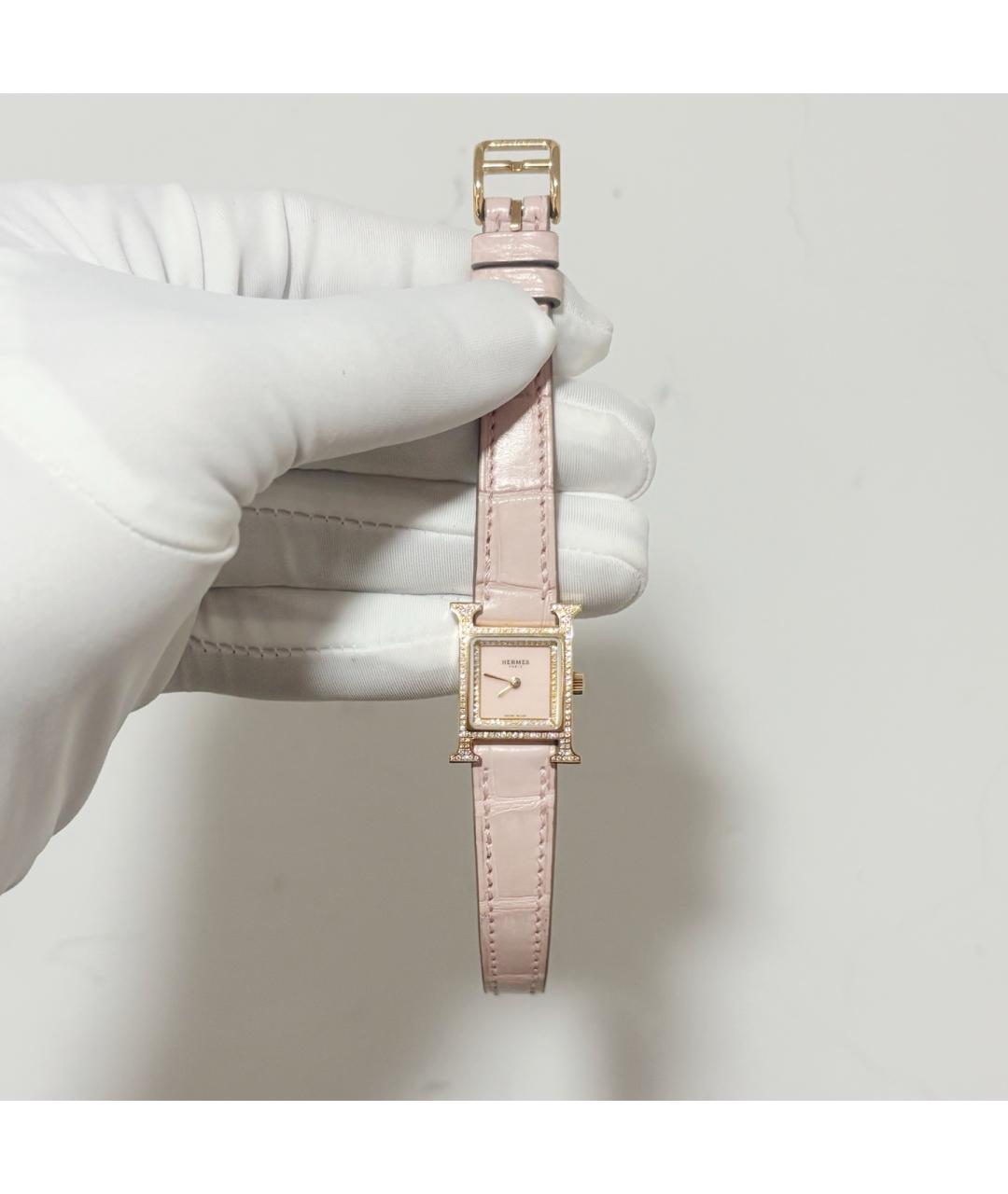 HERMES Розовые часы из розового золота, фото 7