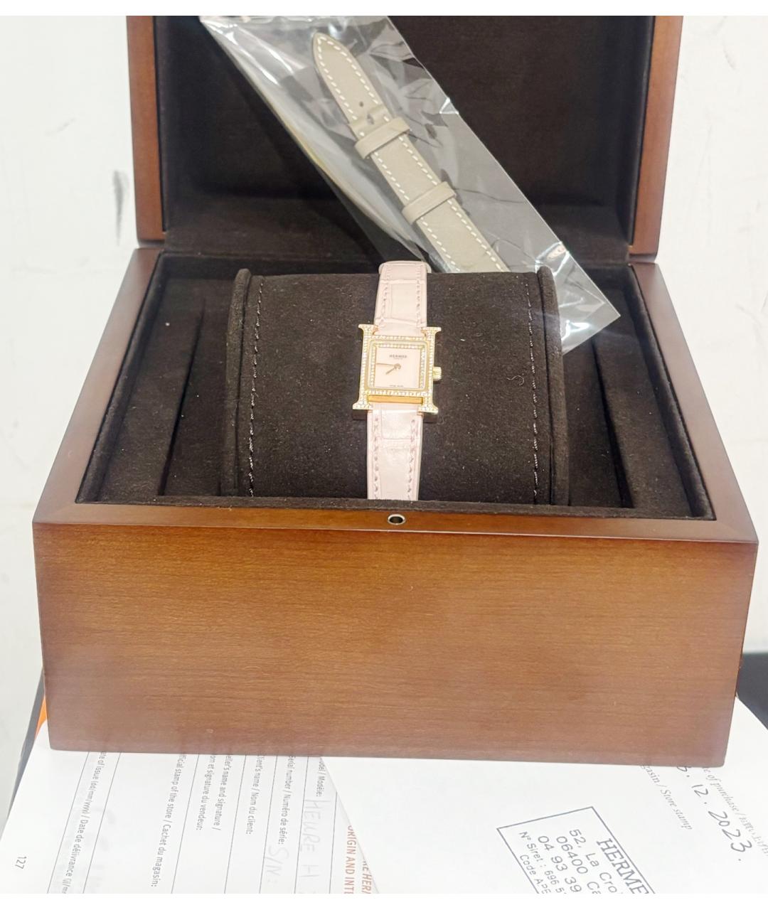 HERMES Розовые часы из розового золота, фото 2