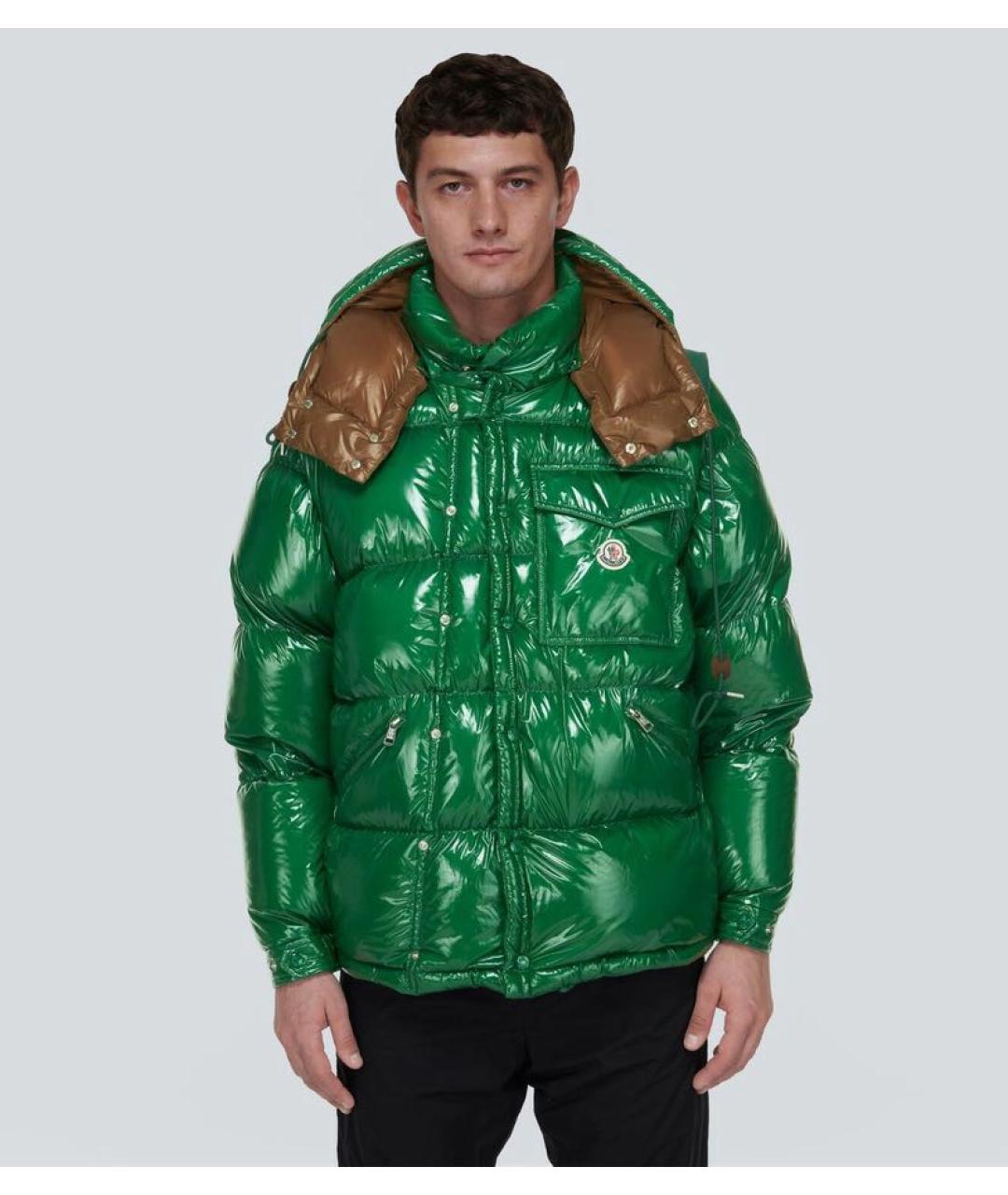 MONCLER Зеленый пуховик, фото 5