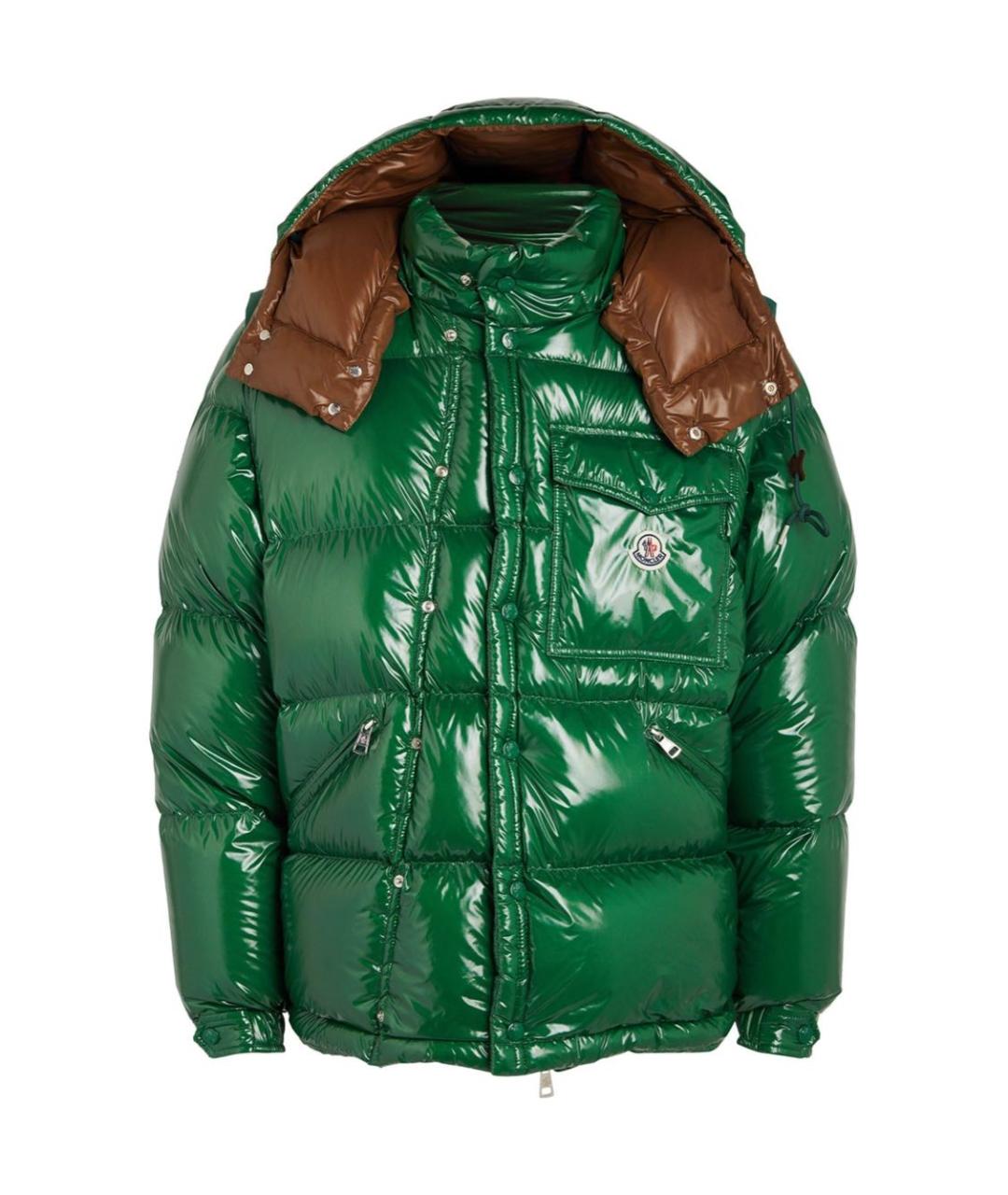 MONCLER Зеленый пуховик, фото 1