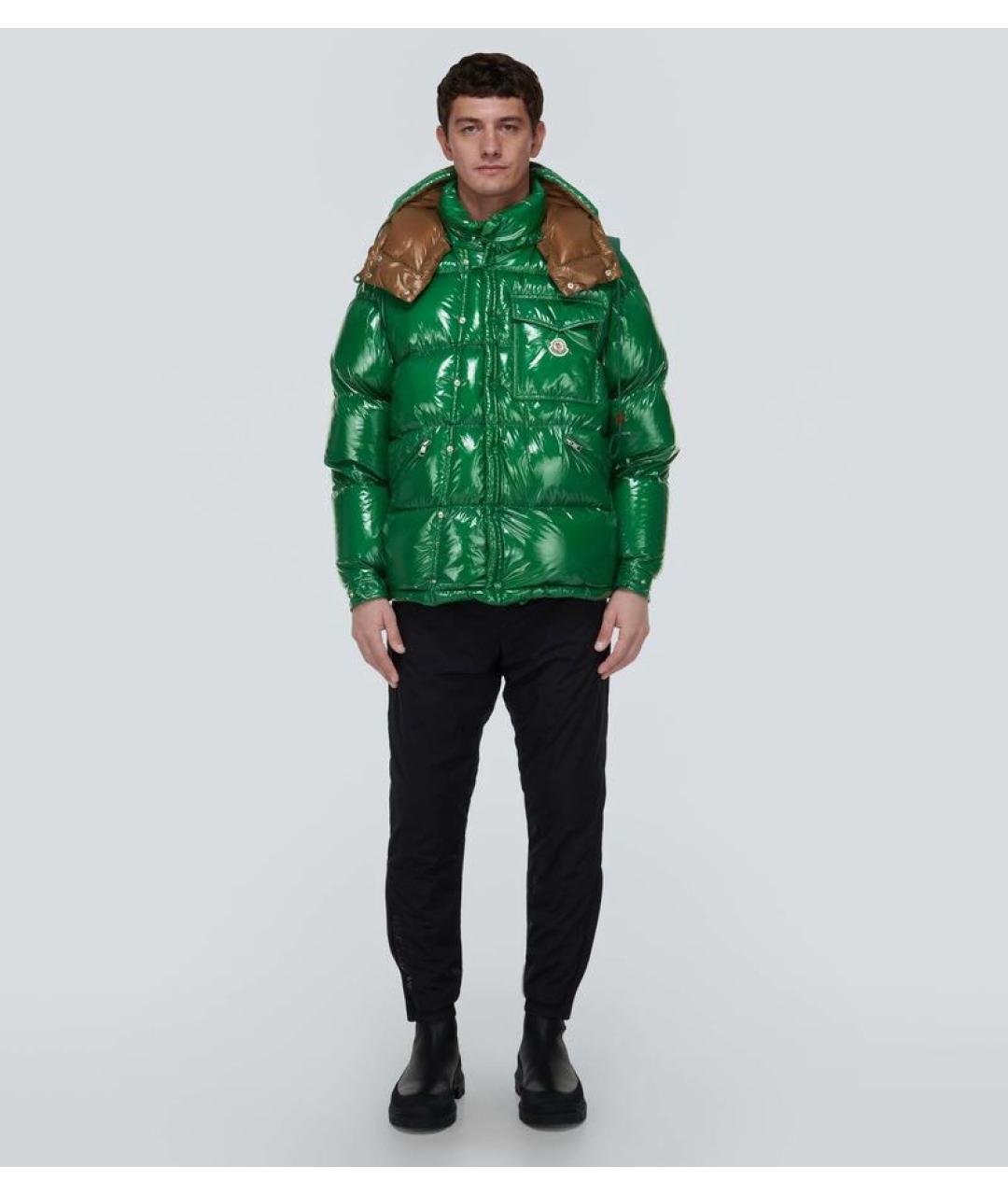 MONCLER Зеленый пуховик, фото 6