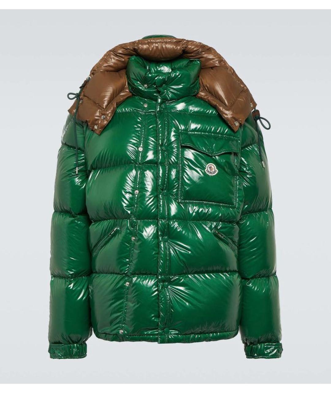 MONCLER Зеленый пуховик, фото 2