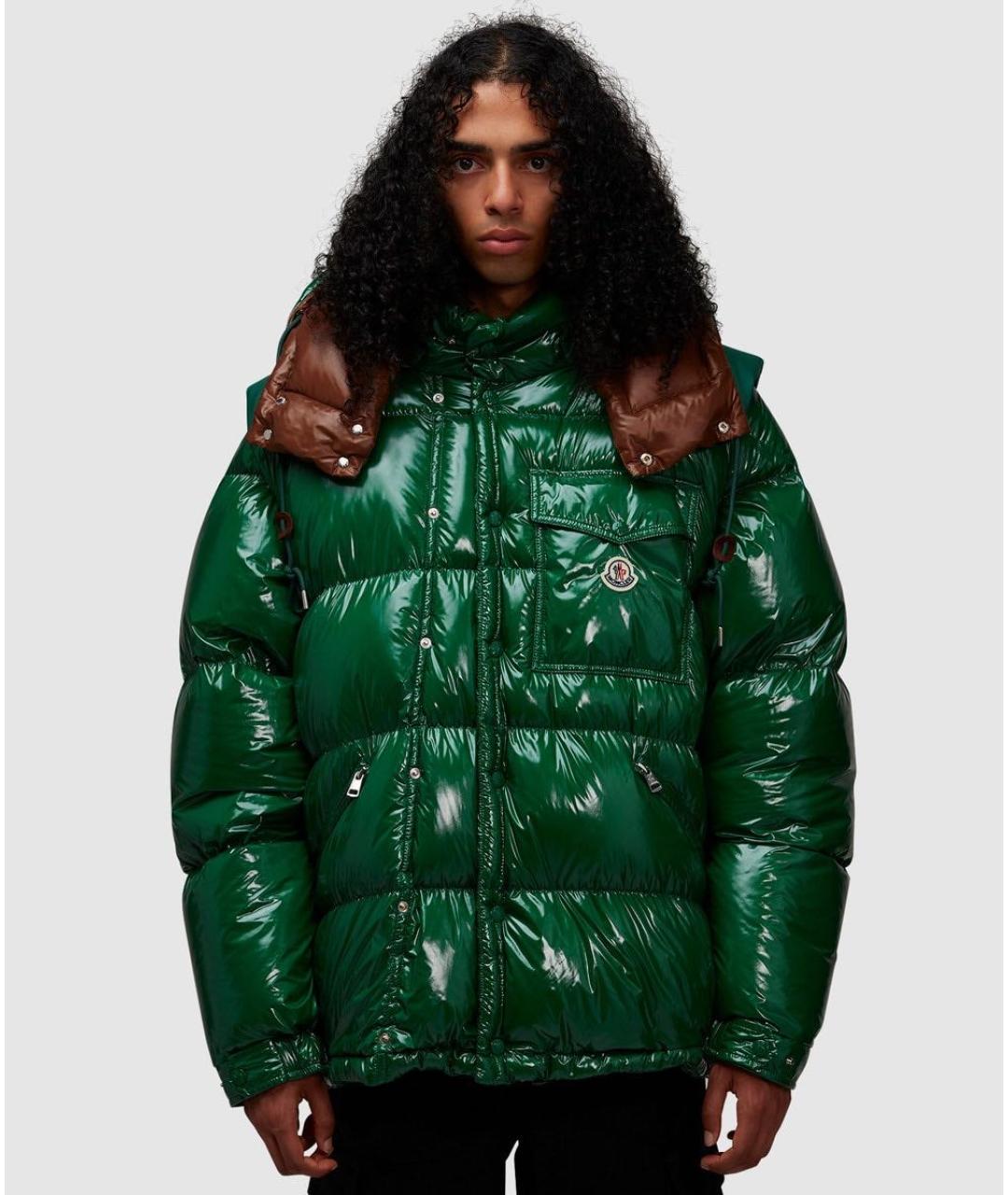 MONCLER Зеленый пуховик, фото 8