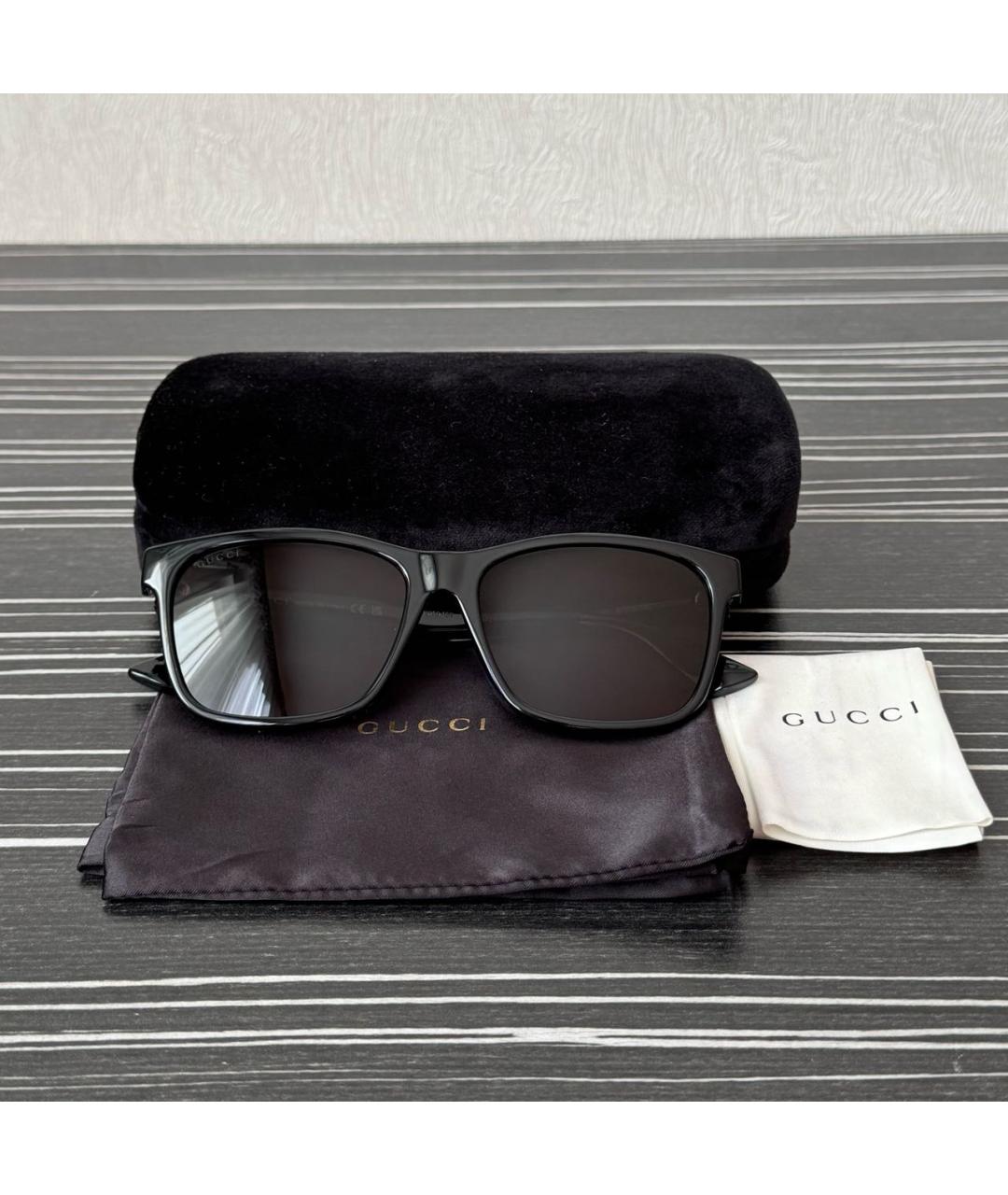 GUCCI Черные пластиковые солнцезащитные очки, фото 5