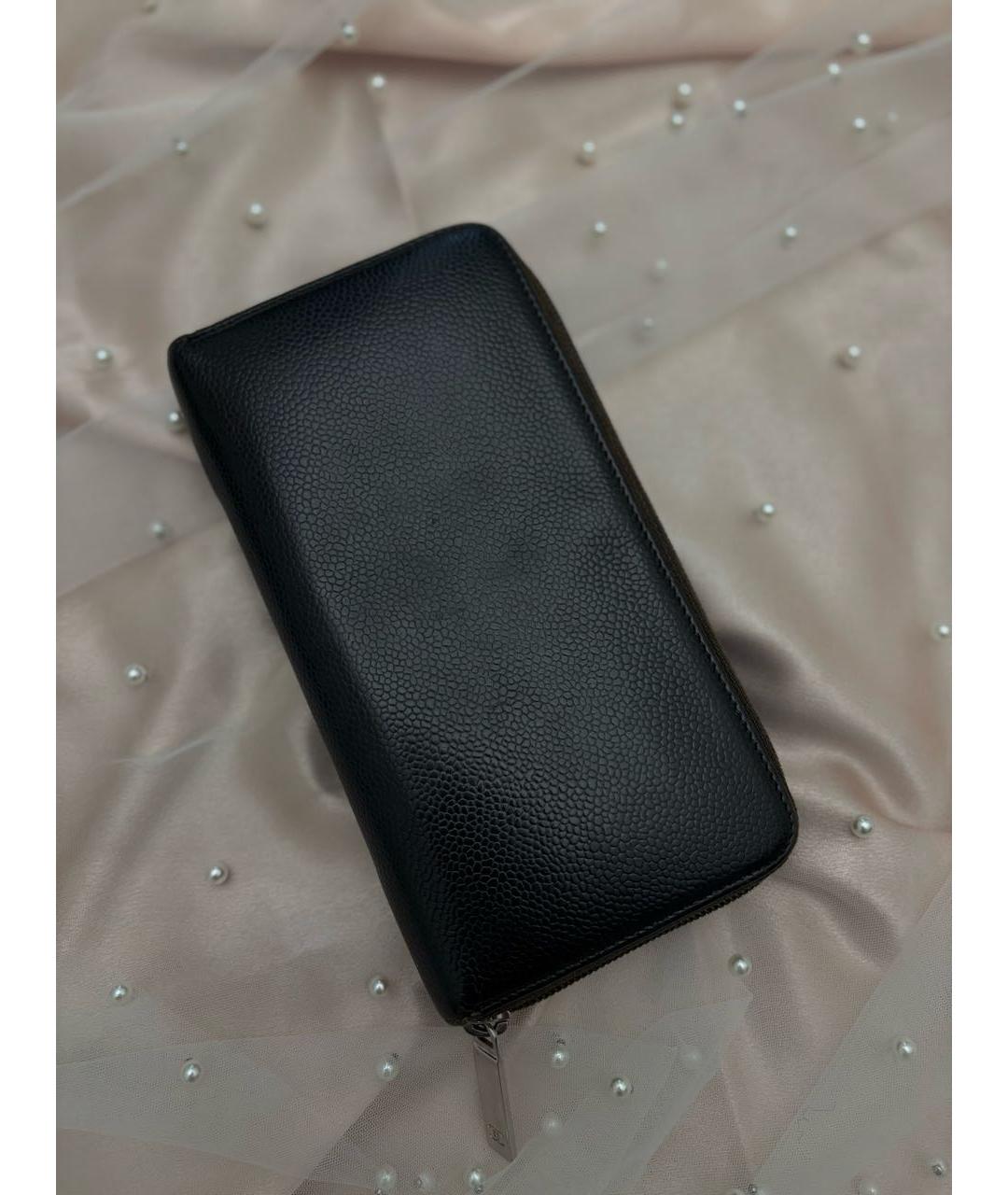 CHANEL Черный кожаный кошелек, фото 2