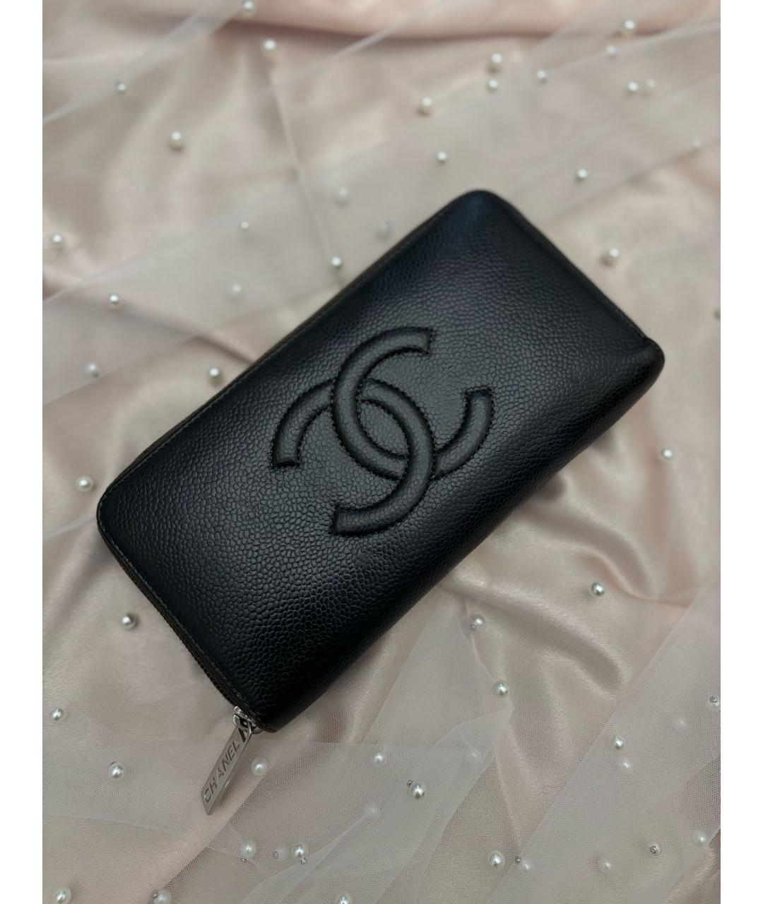 CHANEL Черный кожаный кошелек, фото 8