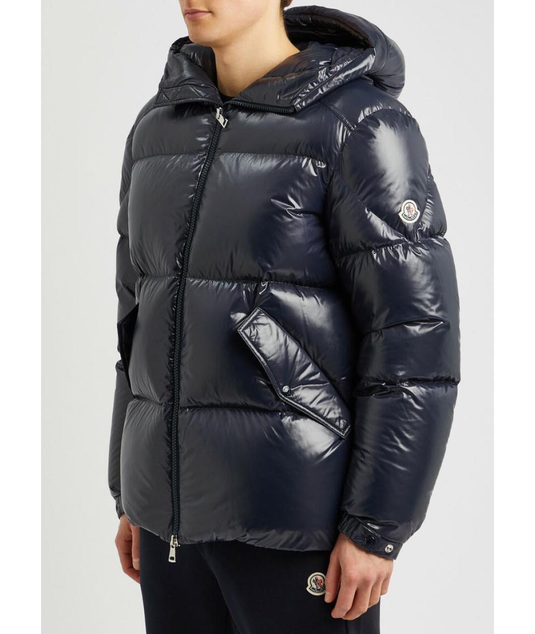 MONCLER Темно-синий пуховик, фото 2