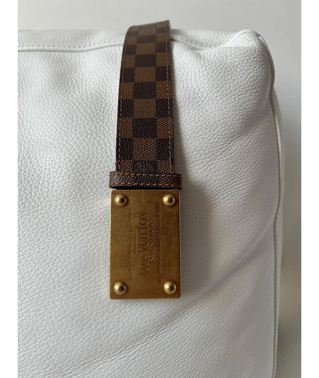 LOUIS VUITTON Коричневый кожаный ремень, фото 2