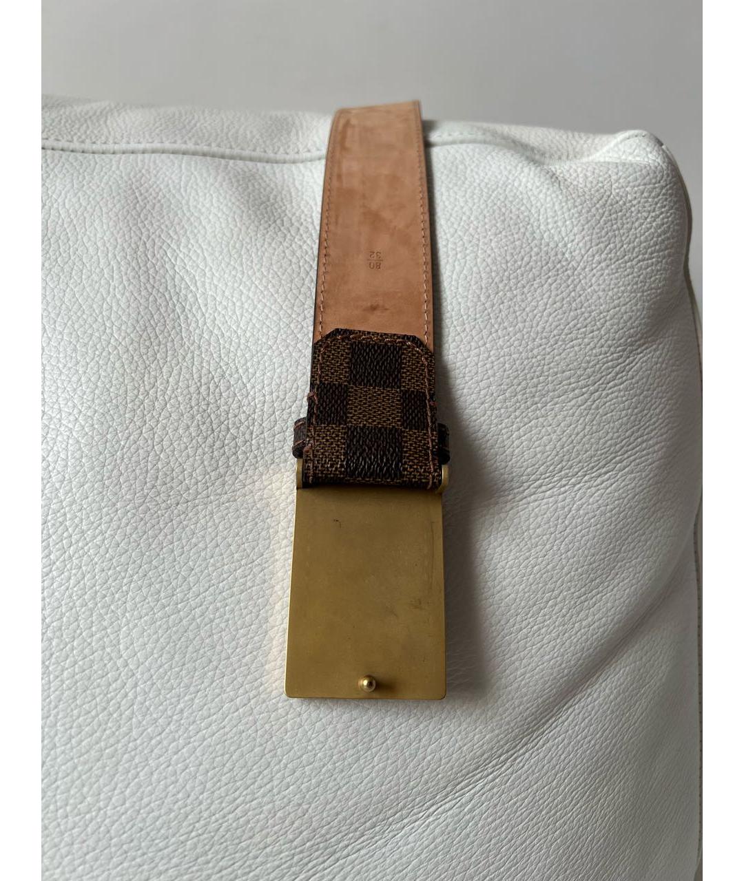 LOUIS VUITTON Коричневый кожаный ремень, фото 4