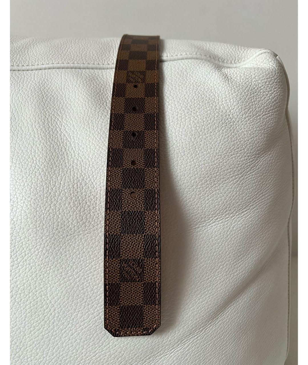 LOUIS VUITTON Коричневый кожаный ремень, фото 5