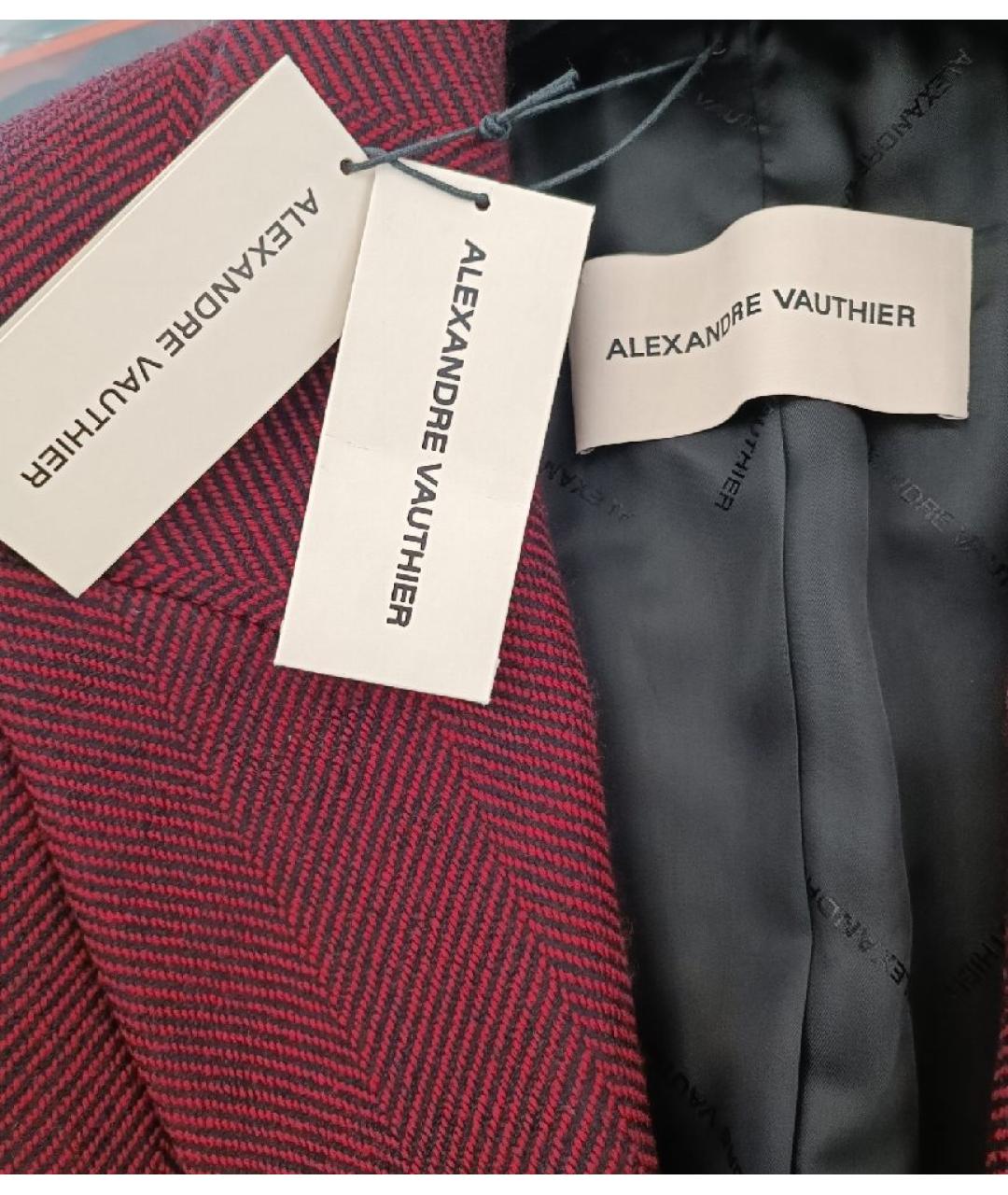 ALEXANDRE VAUTHIER Бордовый шерстяной жакет/пиджак, фото 3