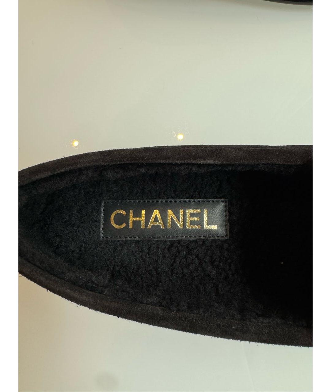 CHANEL Черные замшевые лоферы, фото 6