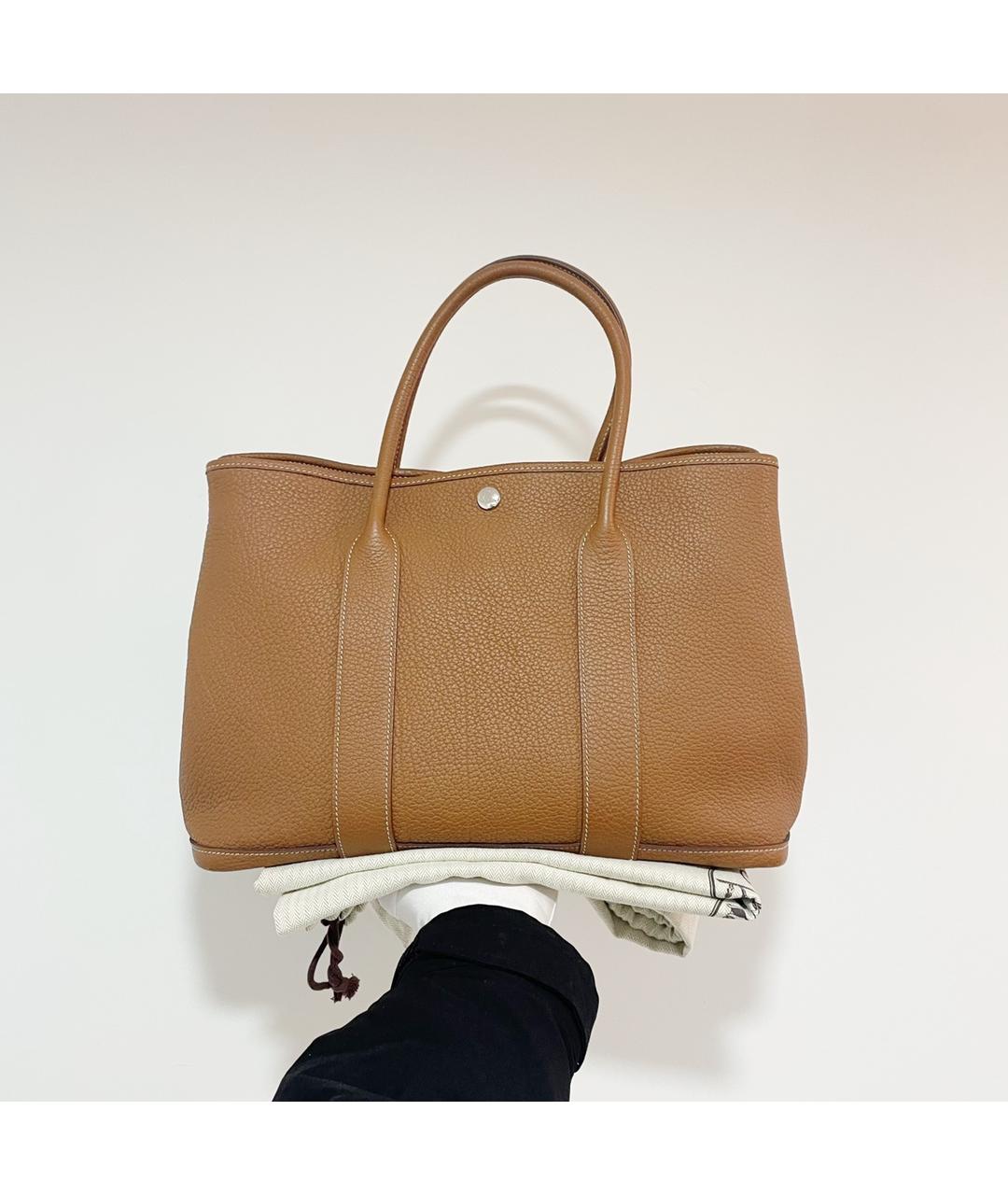 HERMES Коричневая кожаная сумка через плечо, фото 10