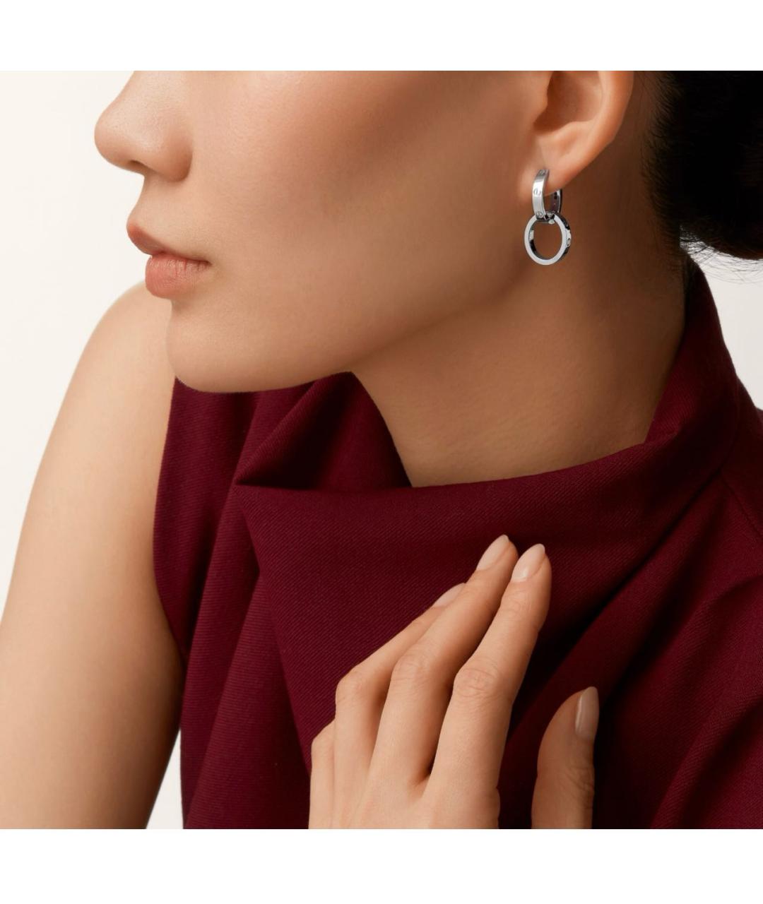 CARTIER Серебряные серьги из белого золота, фото 3