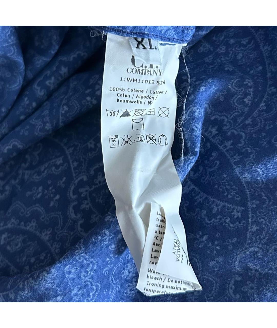 CP COMPANY Синяя хлопковая кэжуал рубашка, фото 4