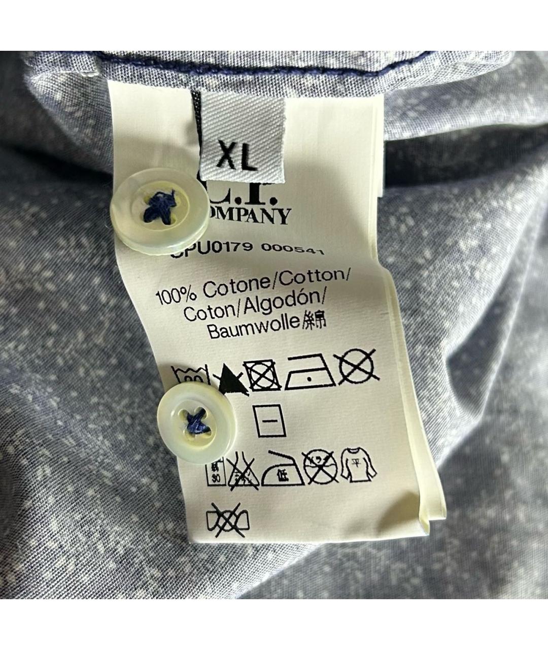 CP COMPANY Темно-синяя хлопковая кэжуал рубашка, фото 4