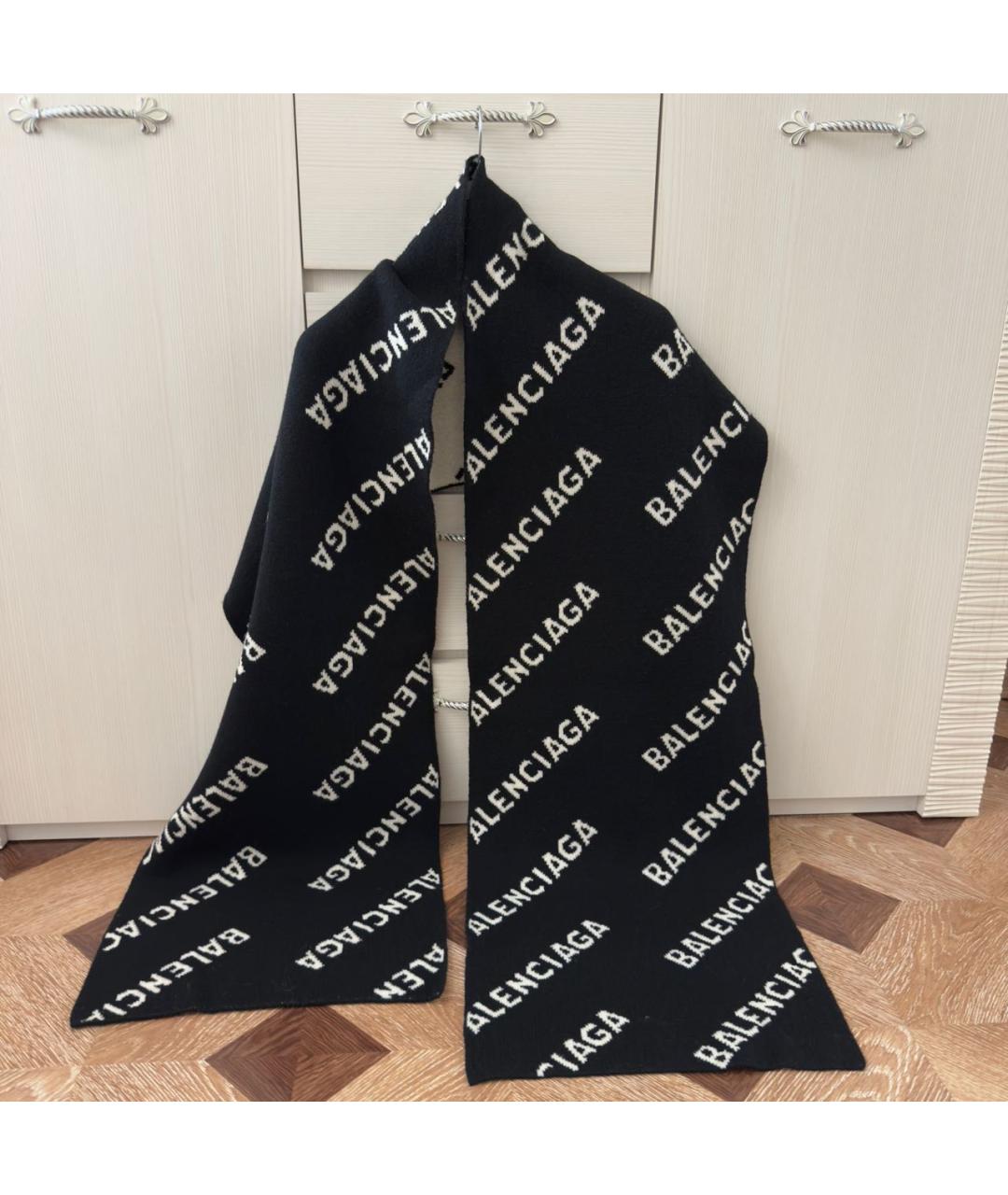 BALENCIAGA Белый шерстяной шарф, фото 3