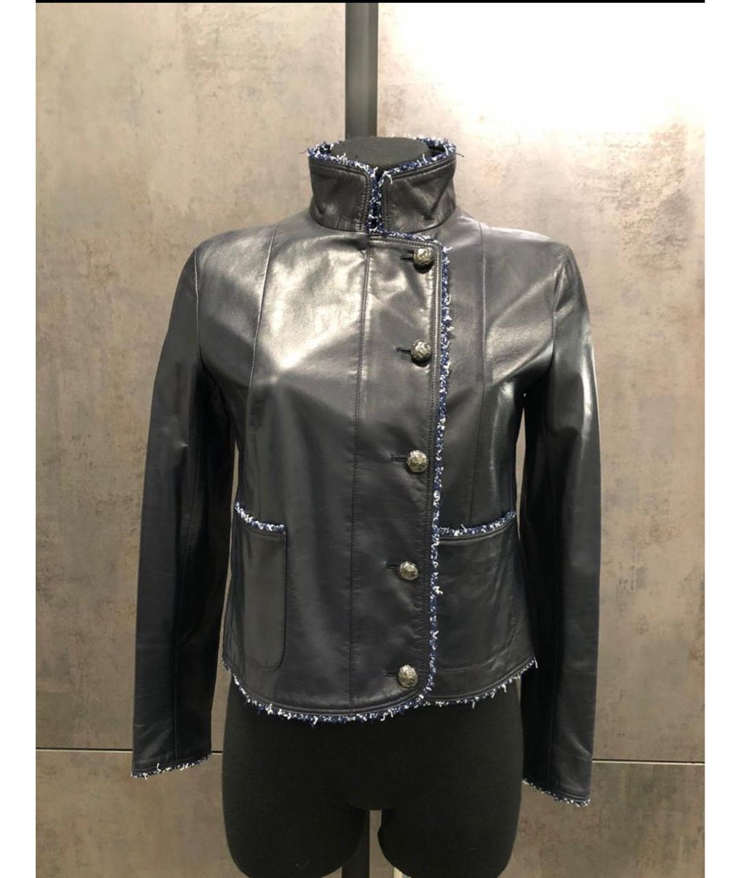 CHANEL Черная кожаная куртка, фото 5