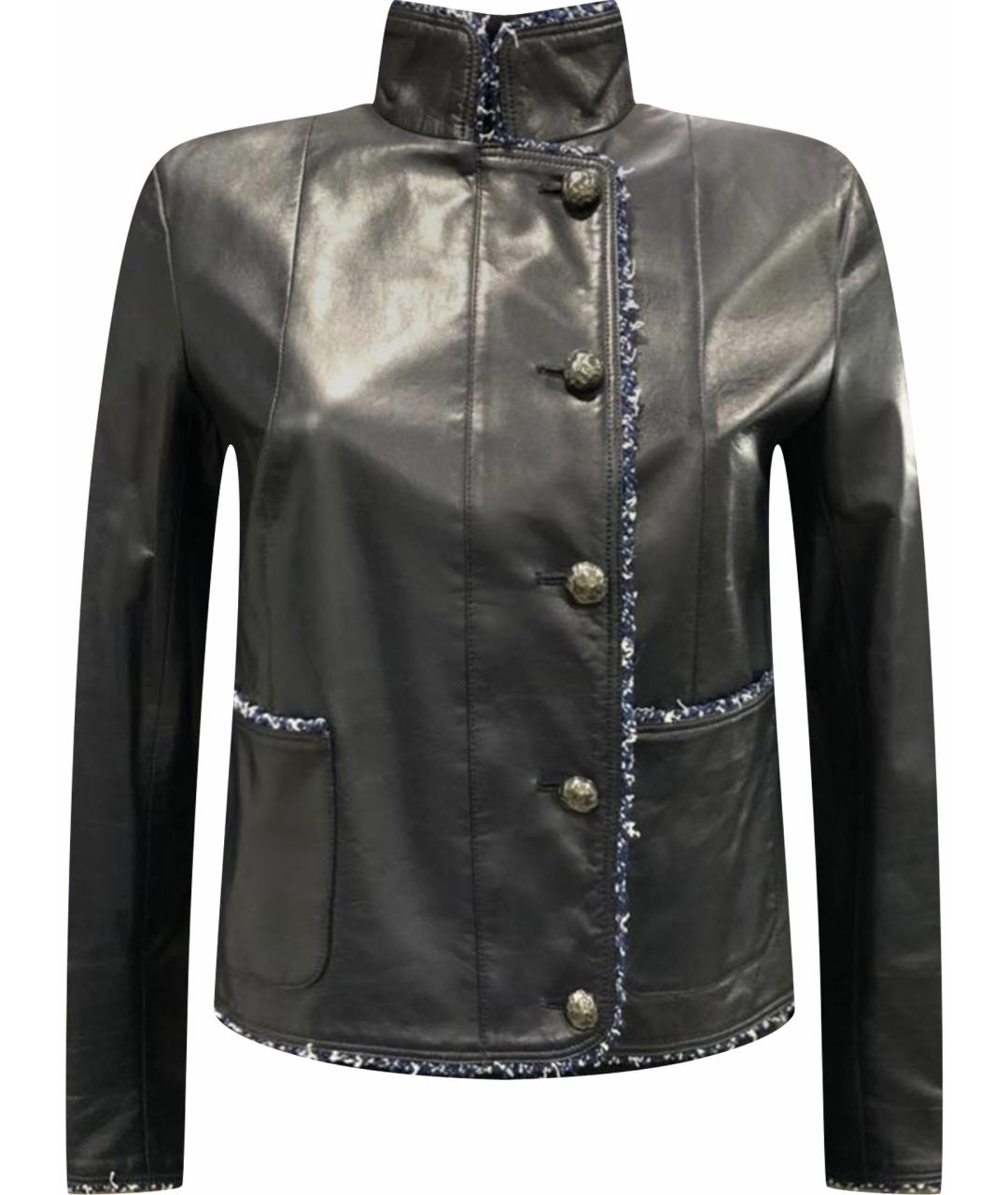 CHANEL Черная кожаная куртка, фото 1