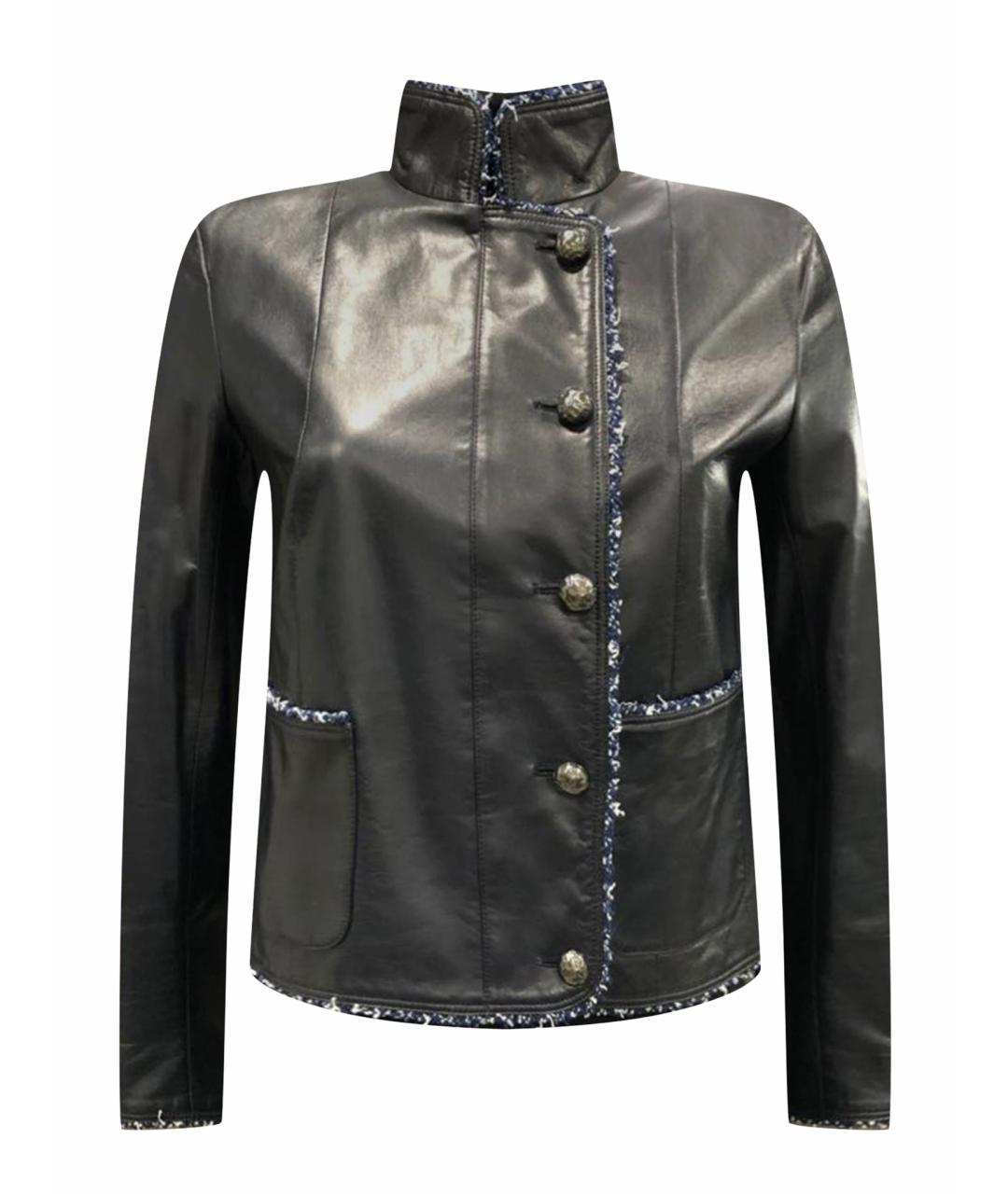 CHANEL Черная кожаная куртка, фото 1