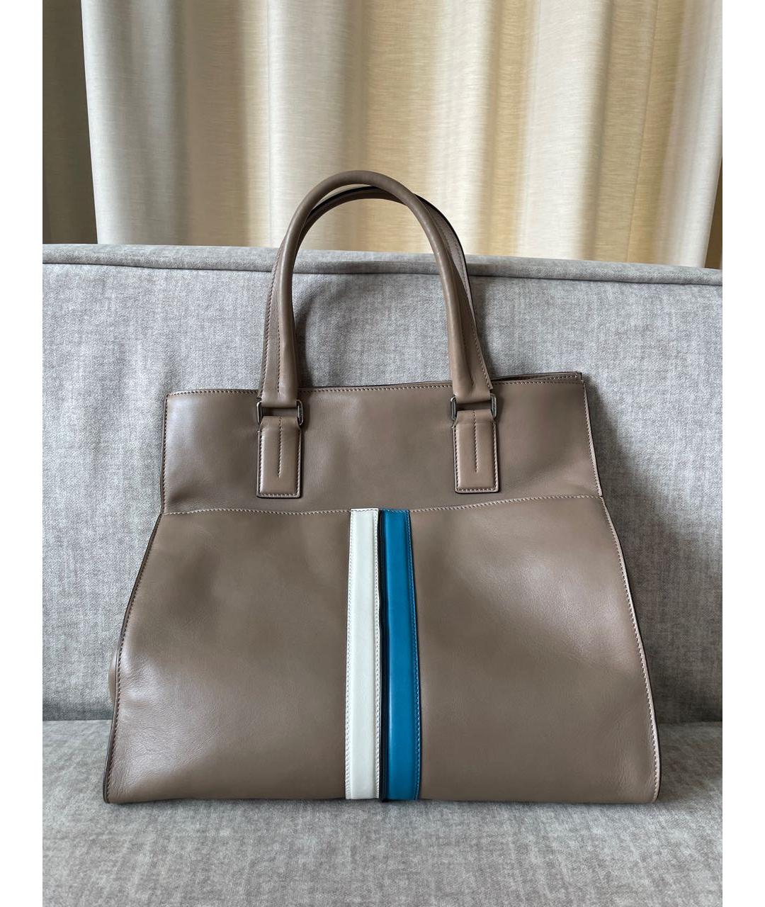 TOD'S Коричневая кожаная сумка тоут, фото 7
