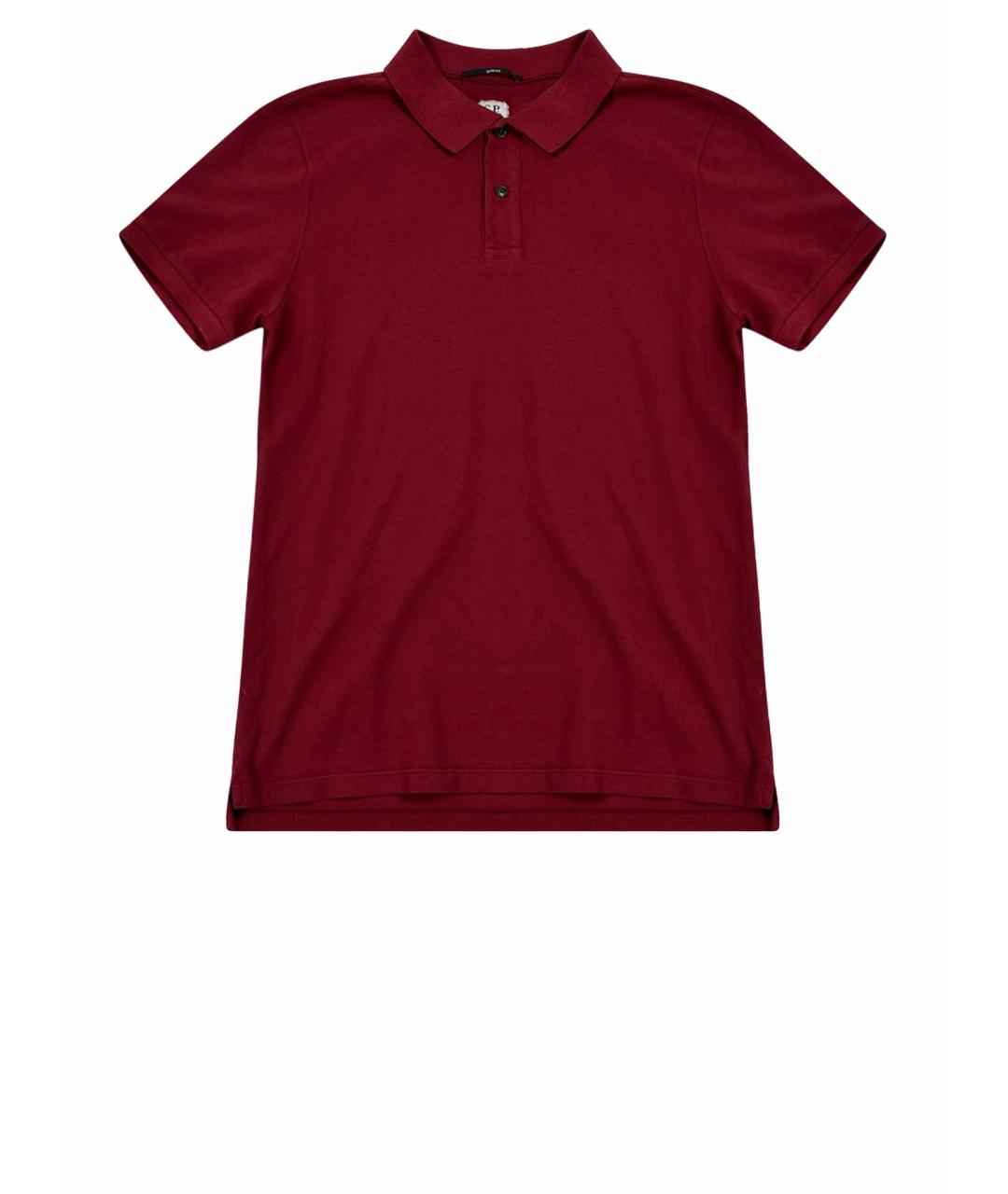 CP COMPANY Бордовое хлопковое поло с коротким рукавом, фото 1