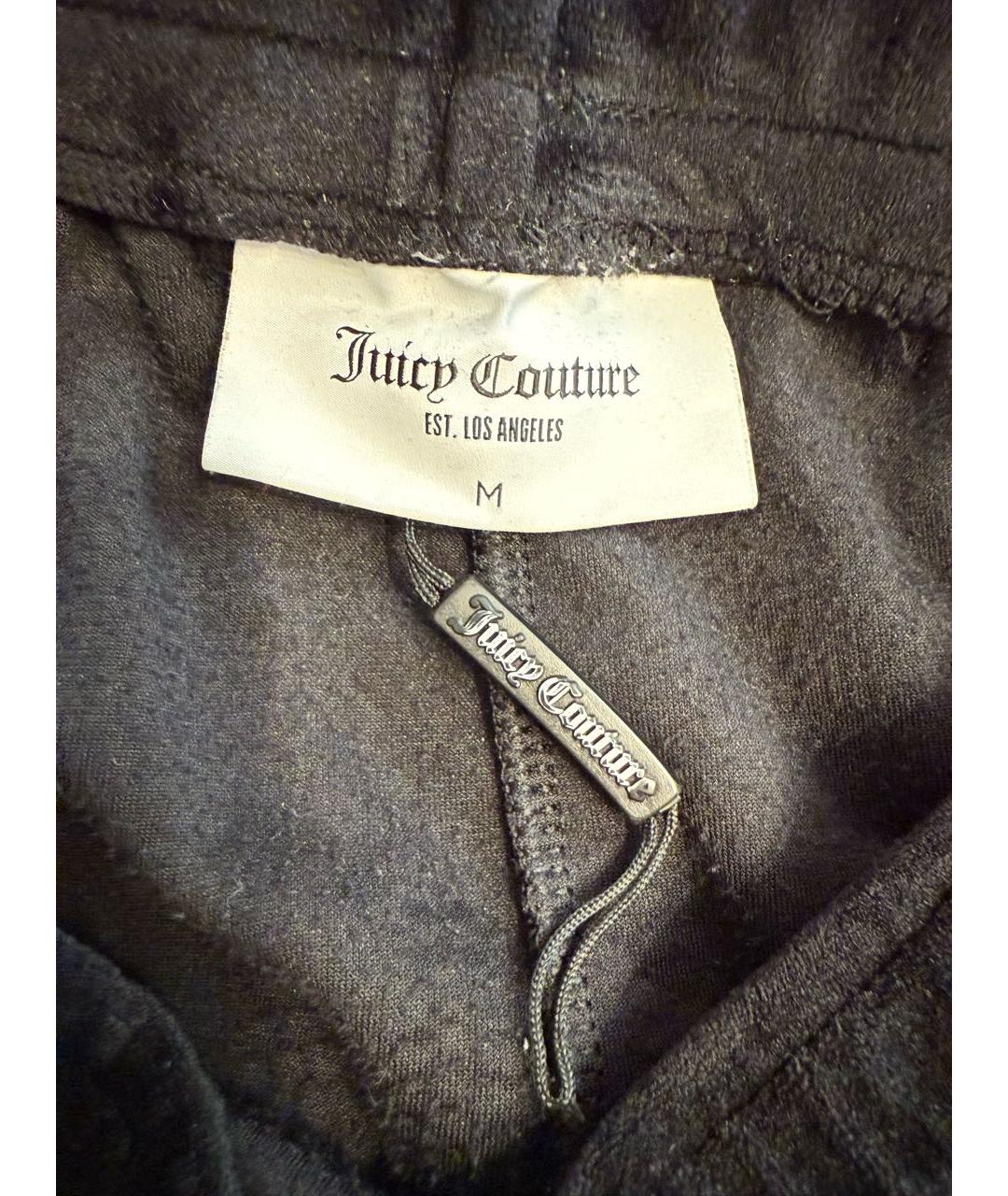 JUICY COUTURE Черные бархатные прямые брюки, фото 3