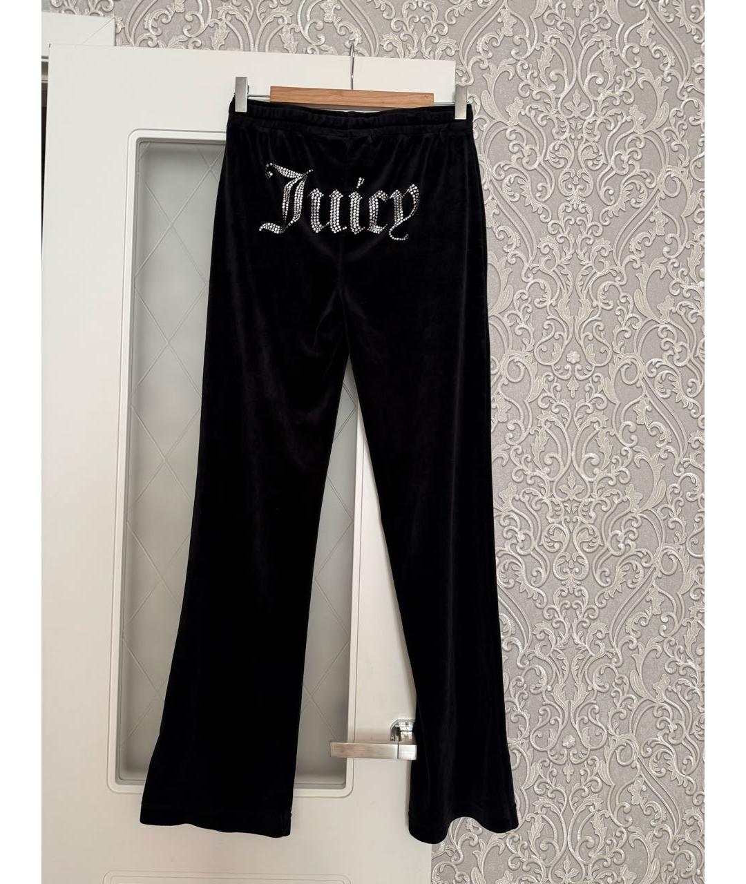 JUICY COUTURE Черные бархатные прямые брюки, фото 2