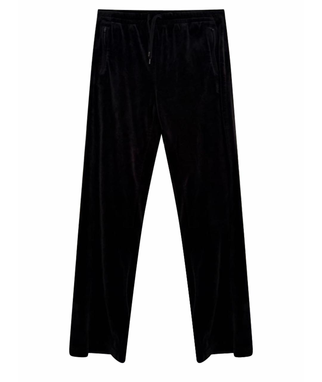 JUICY COUTURE Черные бархатные прямые брюки, фото 1