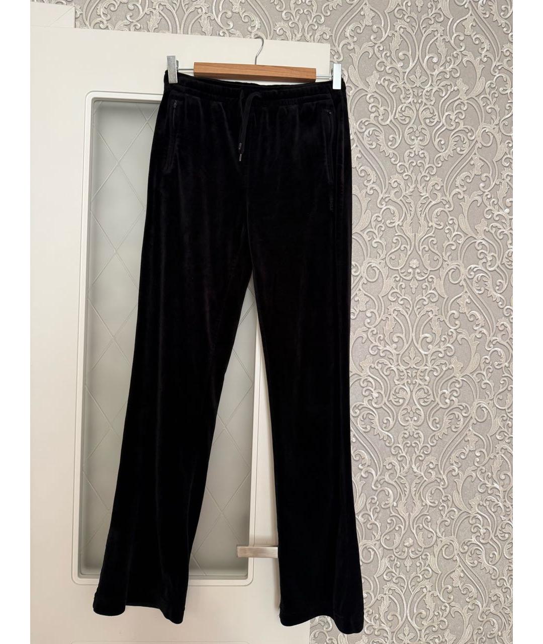 JUICY COUTURE Черные бархатные прямые брюки, фото 6