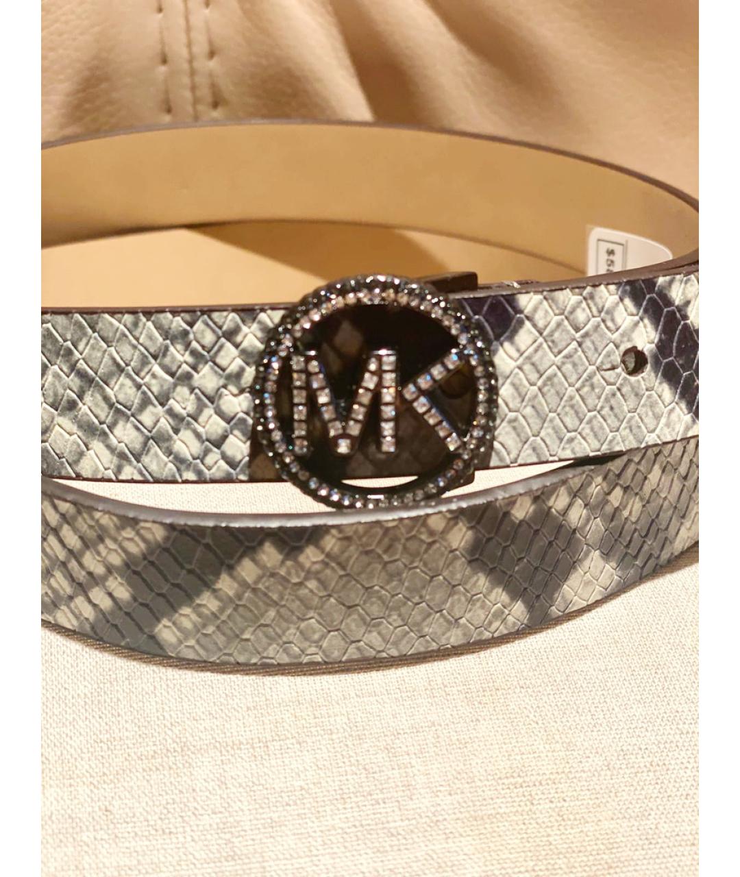 MICHAEL KORS Бежевый кожаный ремень, фото 4