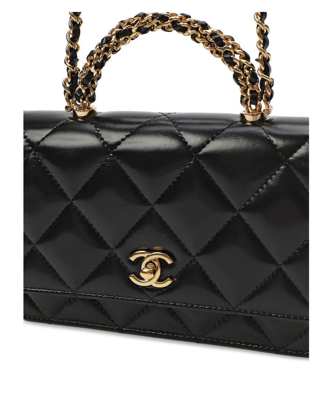CHANEL Черная кожаная сумка через плечо, фото 4