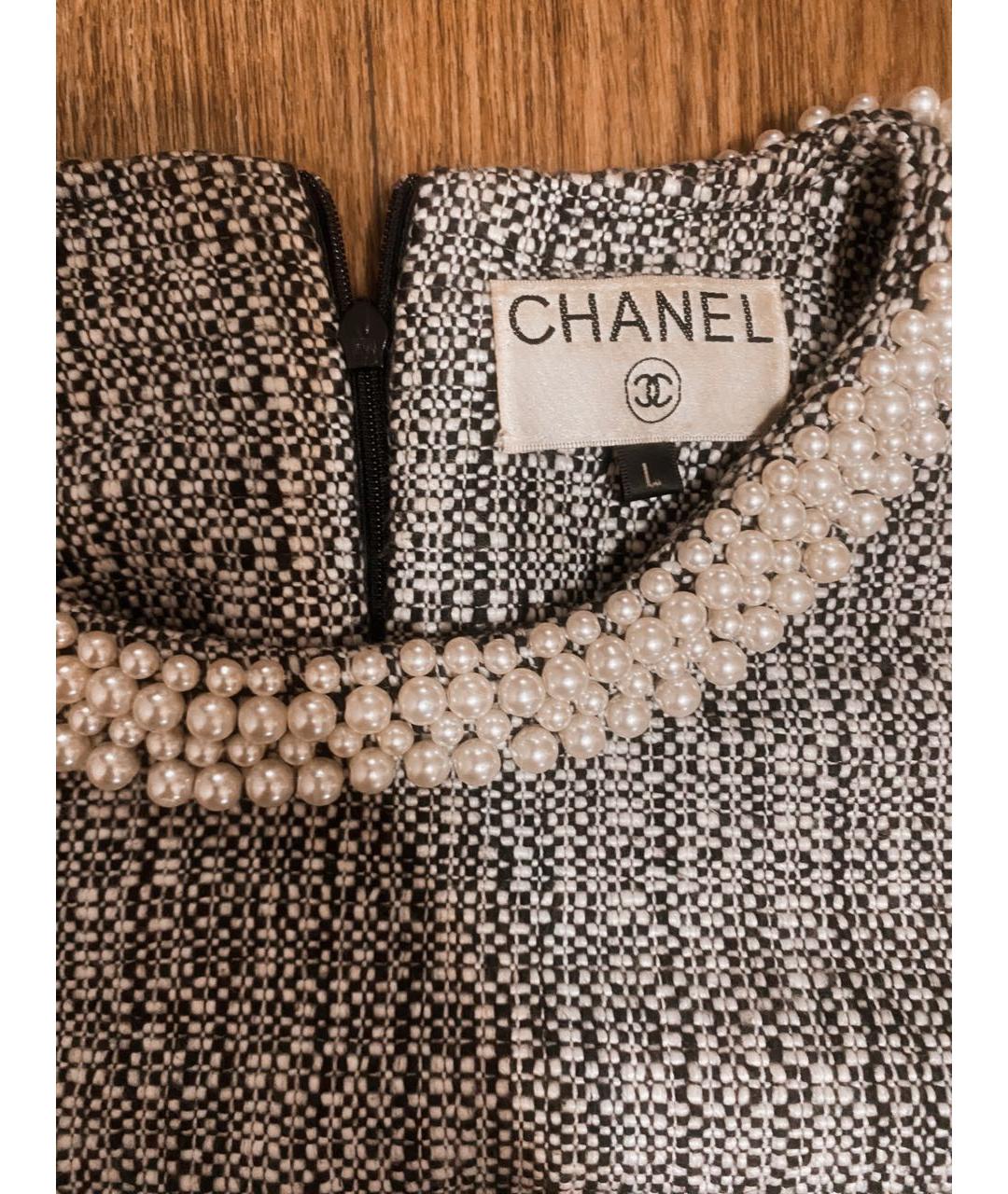 CHANEL Серый твидовый сарафан, фото 3