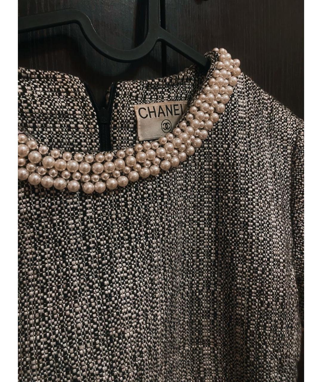 CHANEL Серый твидовый сарафан, фото 6