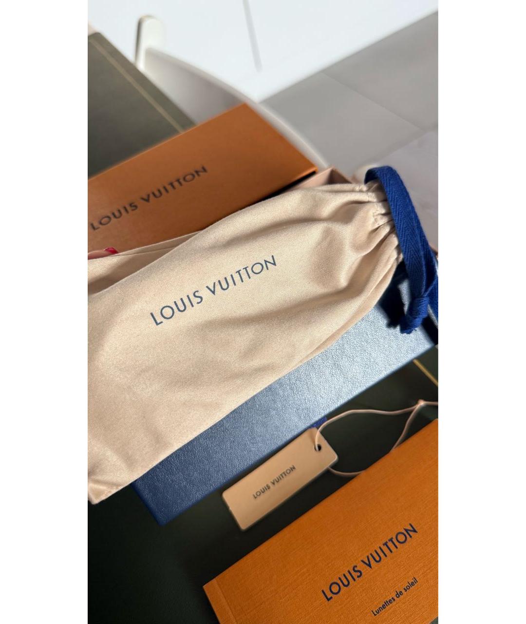 LOUIS VUITTON Коричневые металлические солнцезащитные очки, фото 4