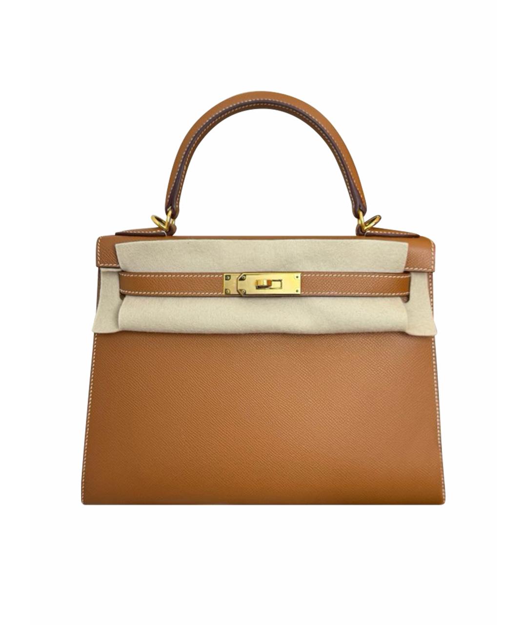 HERMES Коричневая кожаная сумка через плечо, фото 1