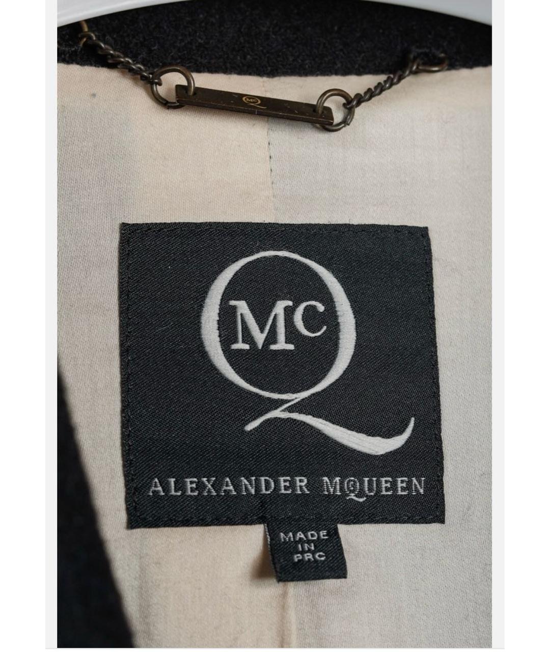 ALEXANDER MCQUEEN Черное шерстяное пальто, фото 3